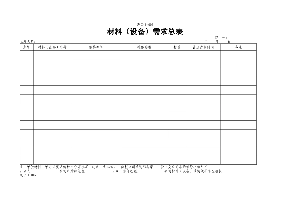 (最新版样表)---招标、采购管理表格汇编_第2页