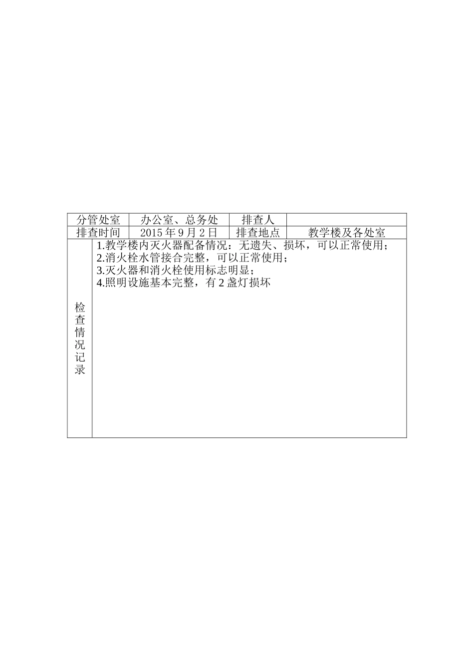 辛庄小学安全隐患排查及整改记录汇总表_第2页