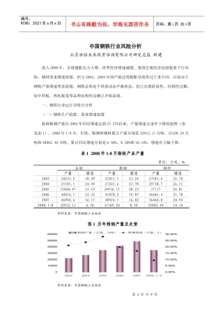 中国钢铁行业风险分析