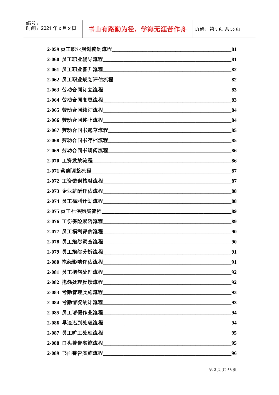 中小企业人力资源管理流程图范本_第3页