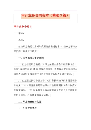 审计业务合同范本
