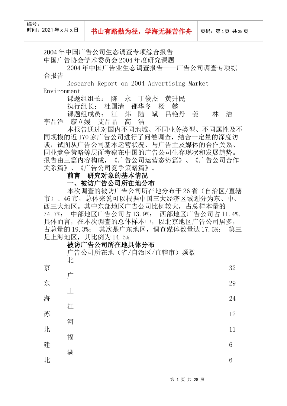 中国广告业生态调查专项综合报告_第1页