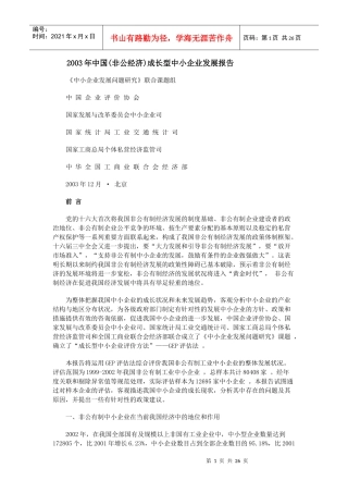 中国非公经济成长型中小企业发展报告(doc 26)