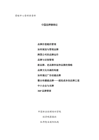 中国品牌营销论