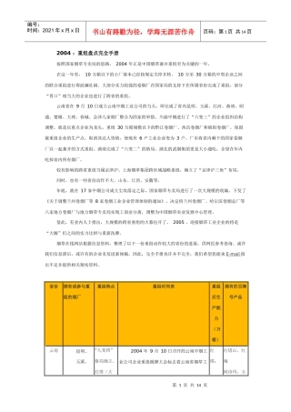中国烟草兼并重组盘点完全手册