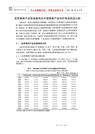 中国果林产品对外贸易状况分析