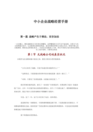 中小企业战略经营手册