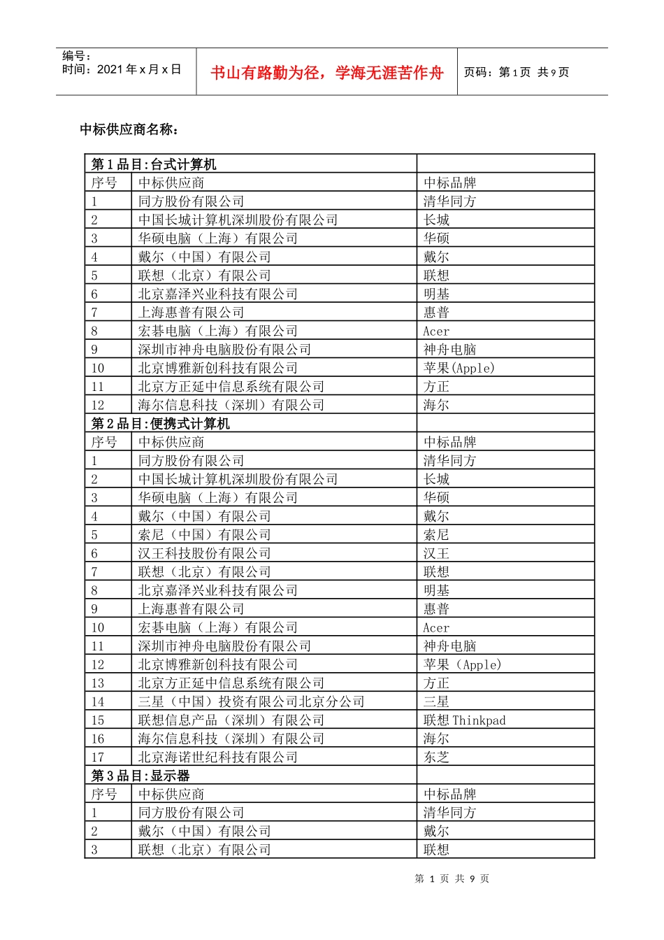 中标供应商名称_第1页