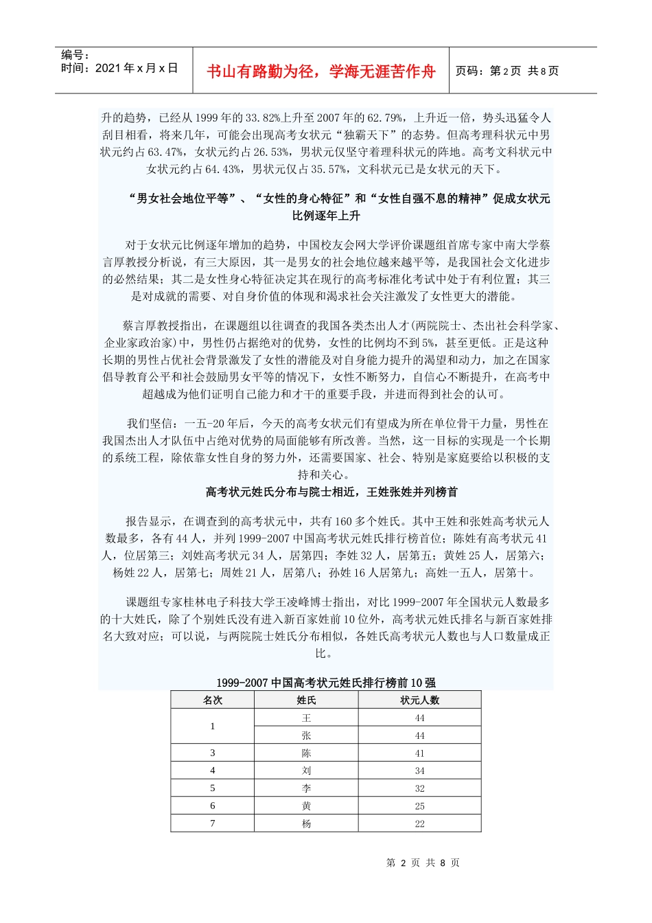 中国年度高考状元调查报告_第2页