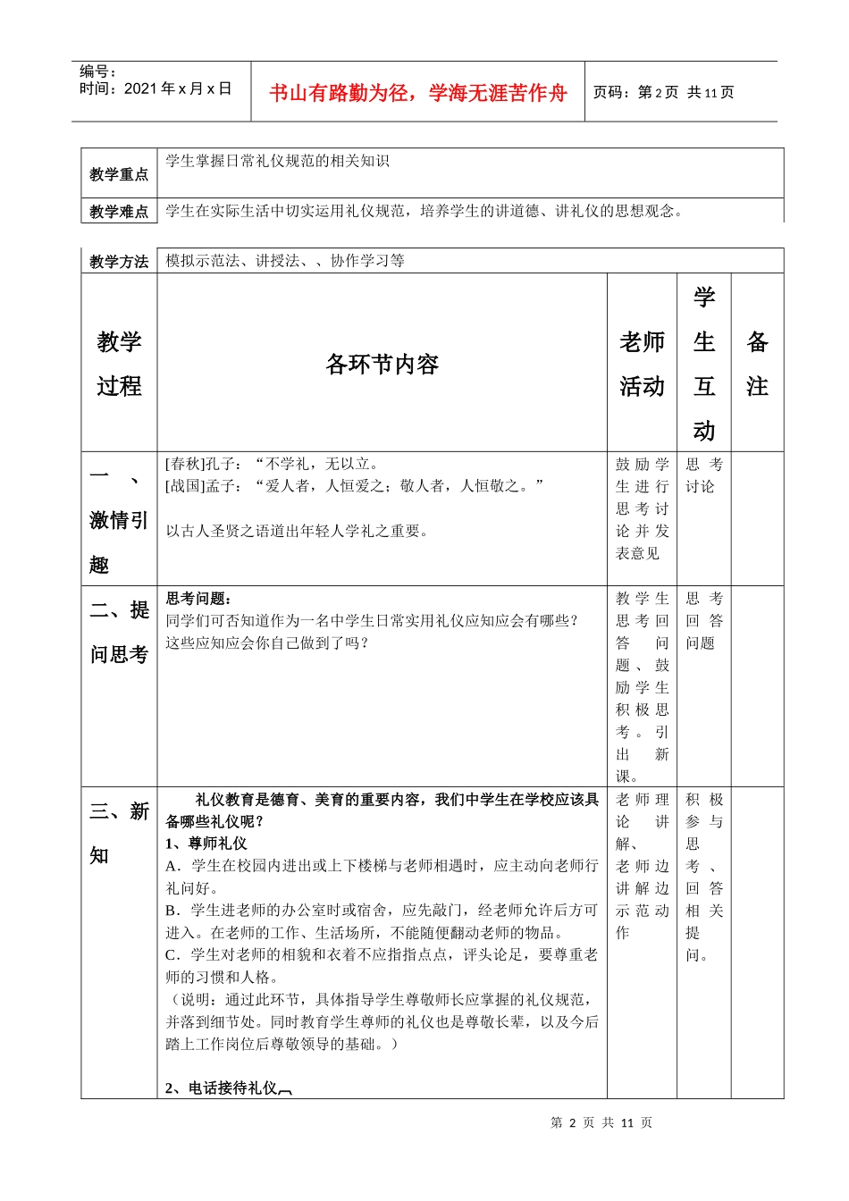 中职学生日常实用礼仪规范应知应会培训教案_第2页