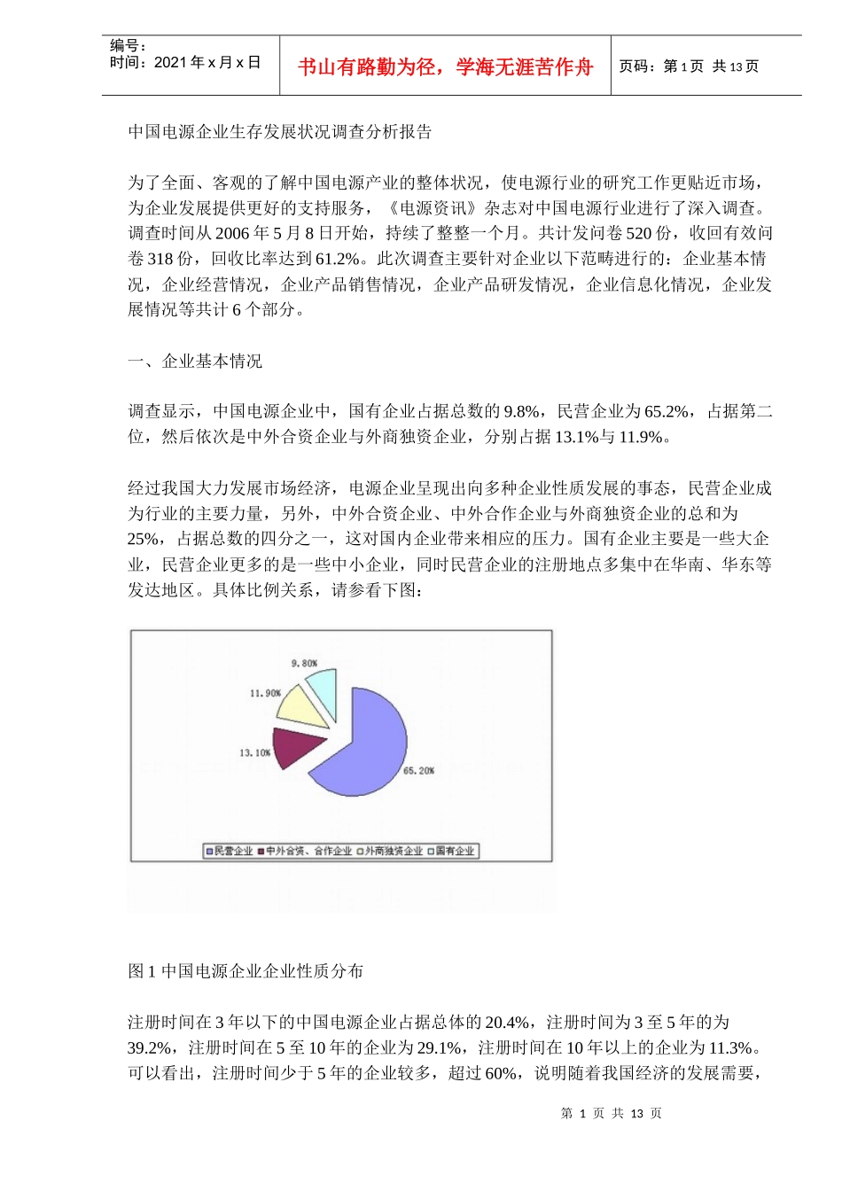 中国电源企业行业发展状况调查分析报告_第1页