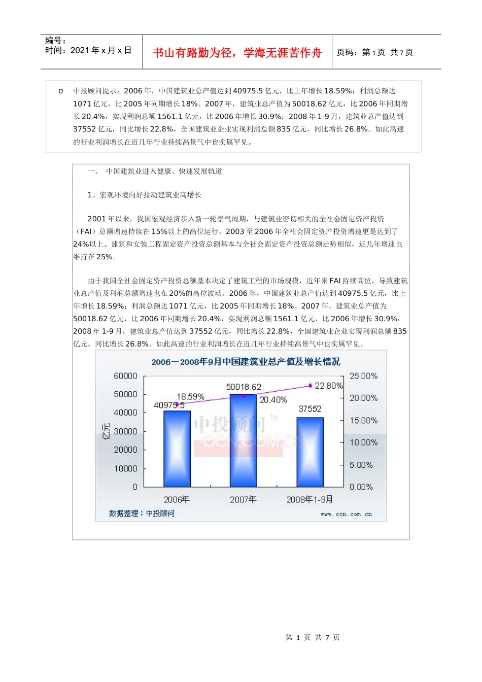 中国建筑业发展现状及展望_第1页