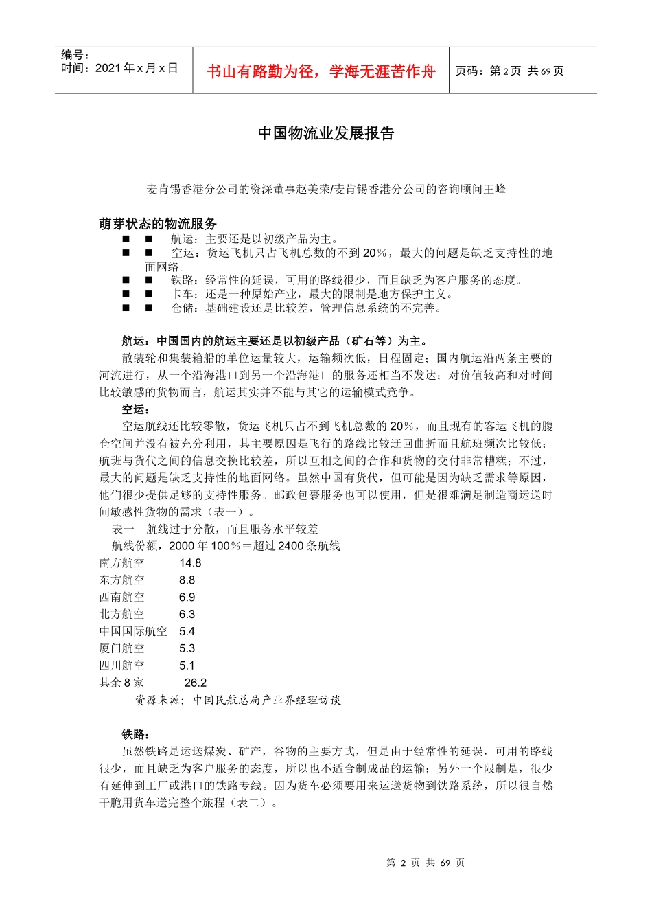 中国物流业发展报告_第2页