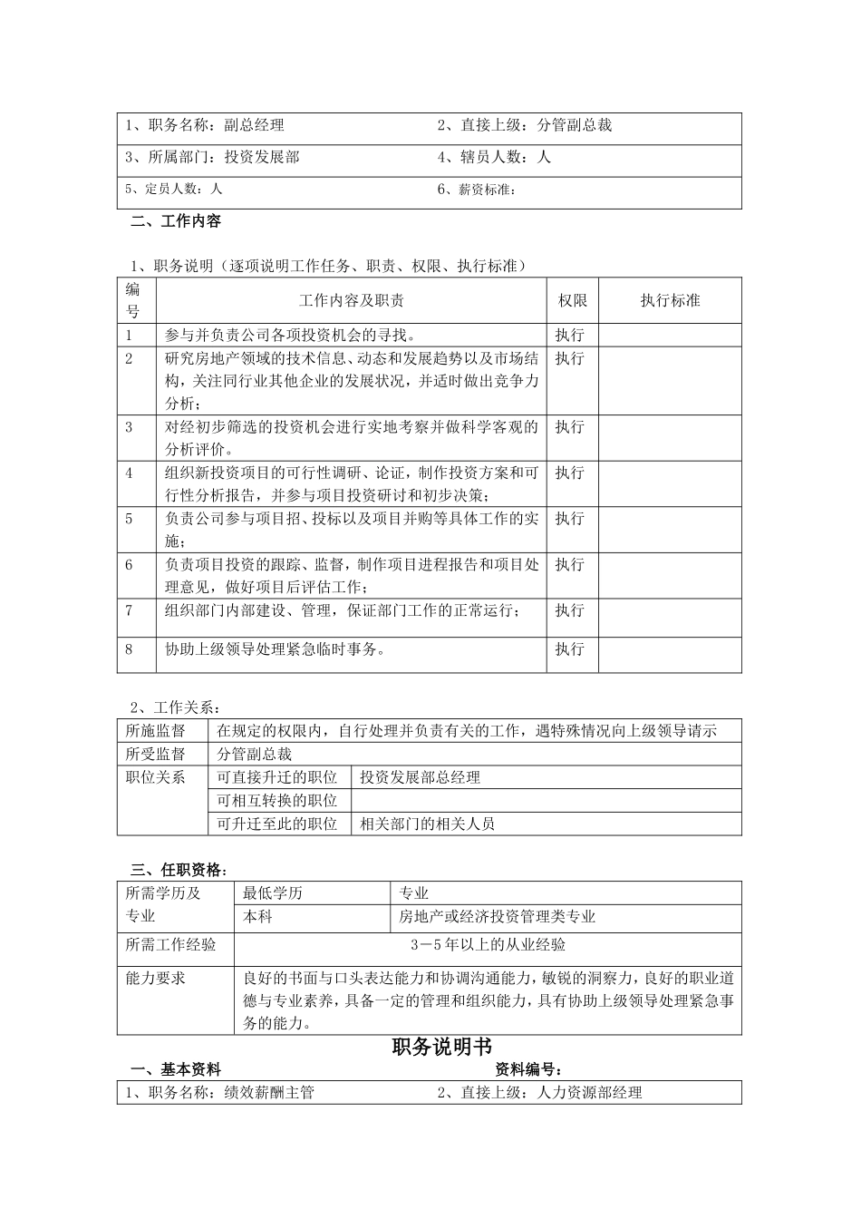 企业公司职务说明书梳理汇总_第2页