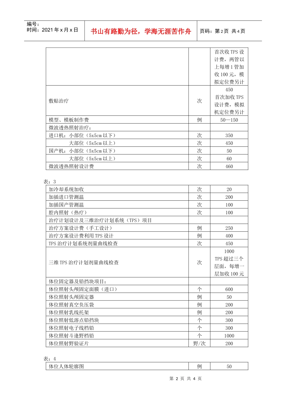 中大五院肿瘤放疗项目收费标准_第2页