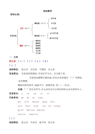 音标教学资料内容梳理汇总