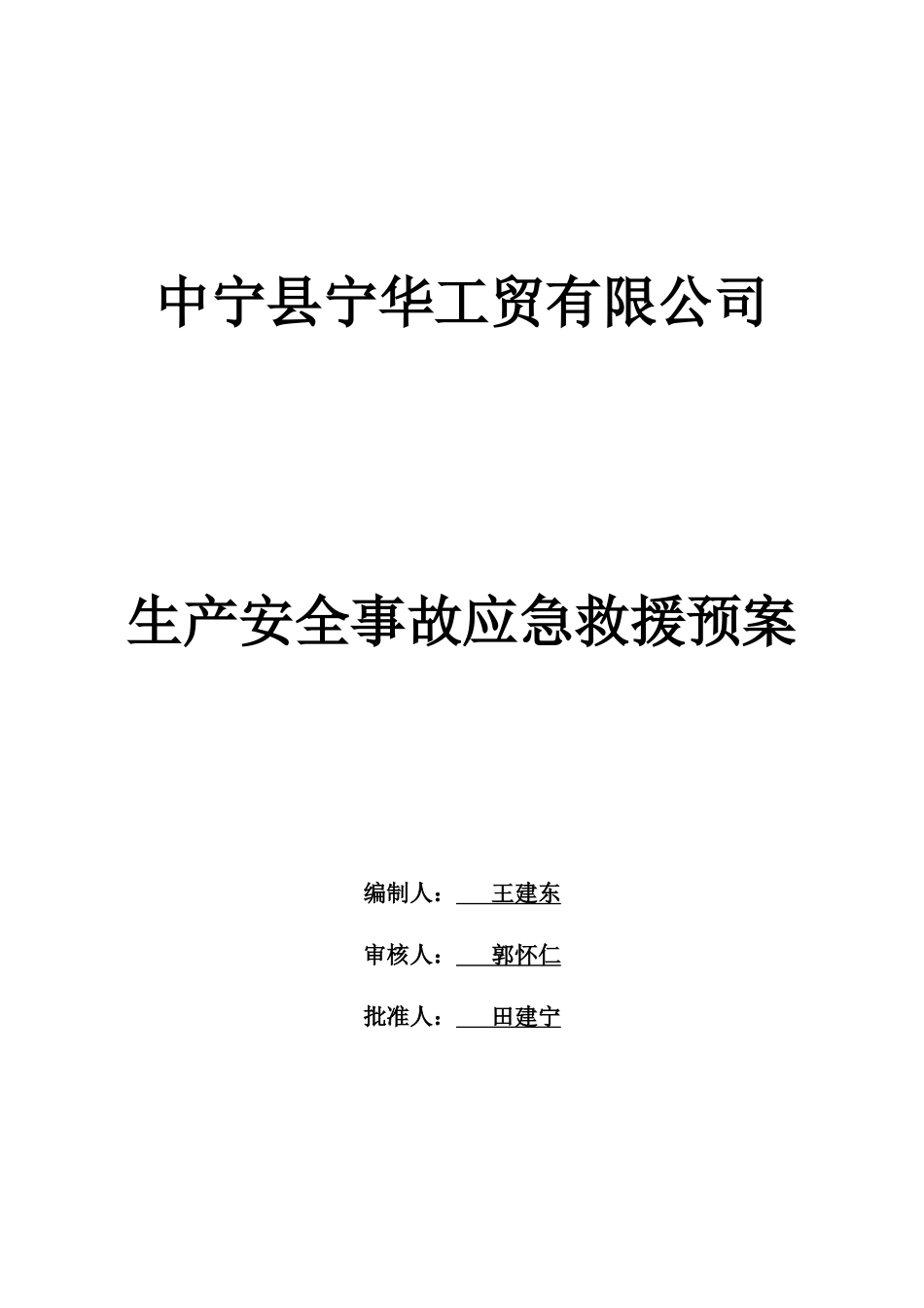 中宁县宁华工贸有限公司应急预案专篇1(2)_第1页