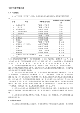 合同价款调整方法