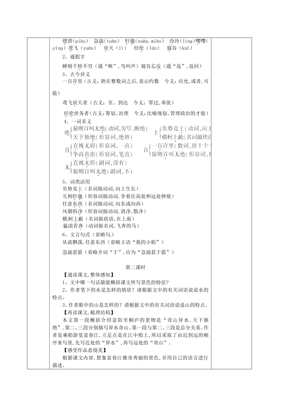 与朱元思书 语文测试题_第2页