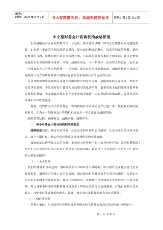 中小咨询机构的战略管理.DOC