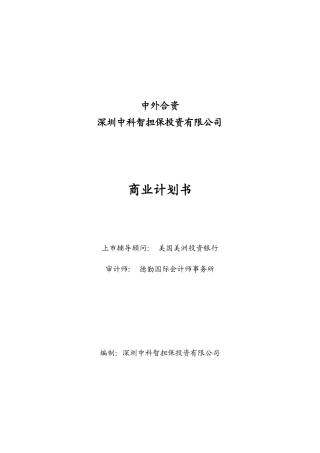 中科智商业计划书