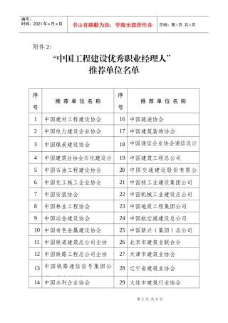中国工程建设优秀职业经理人