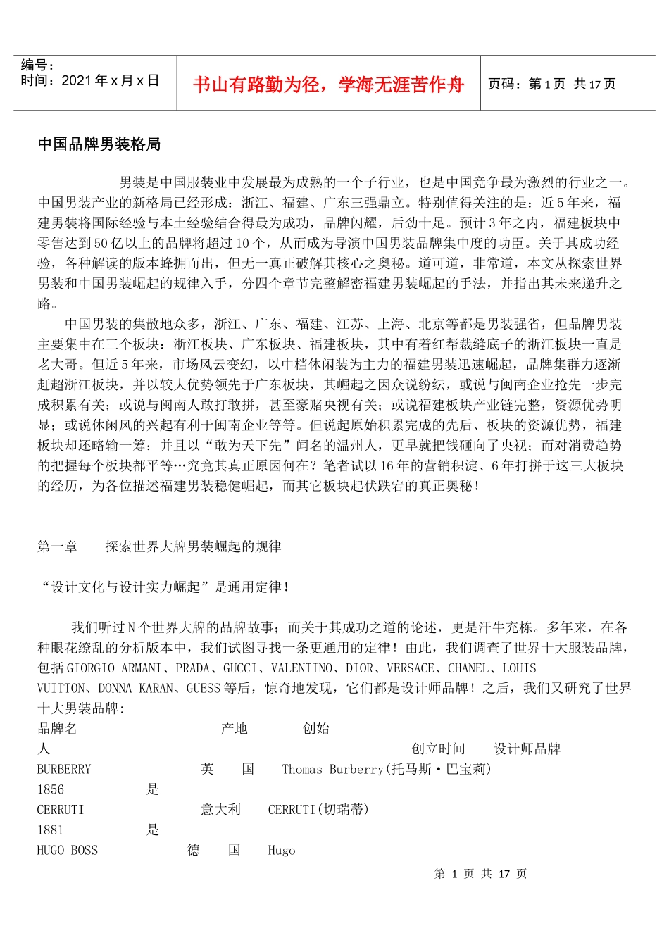 中国品牌男装格局_第1页