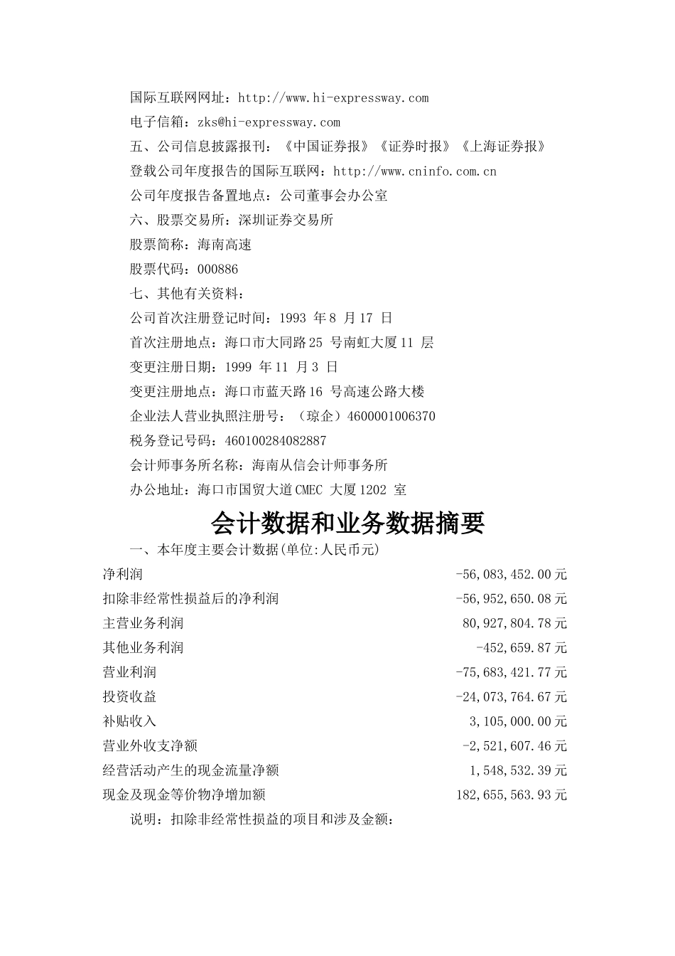 海南高速公路股份有限公司财务报表分析_第2页