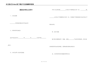 国际技术转让合同书