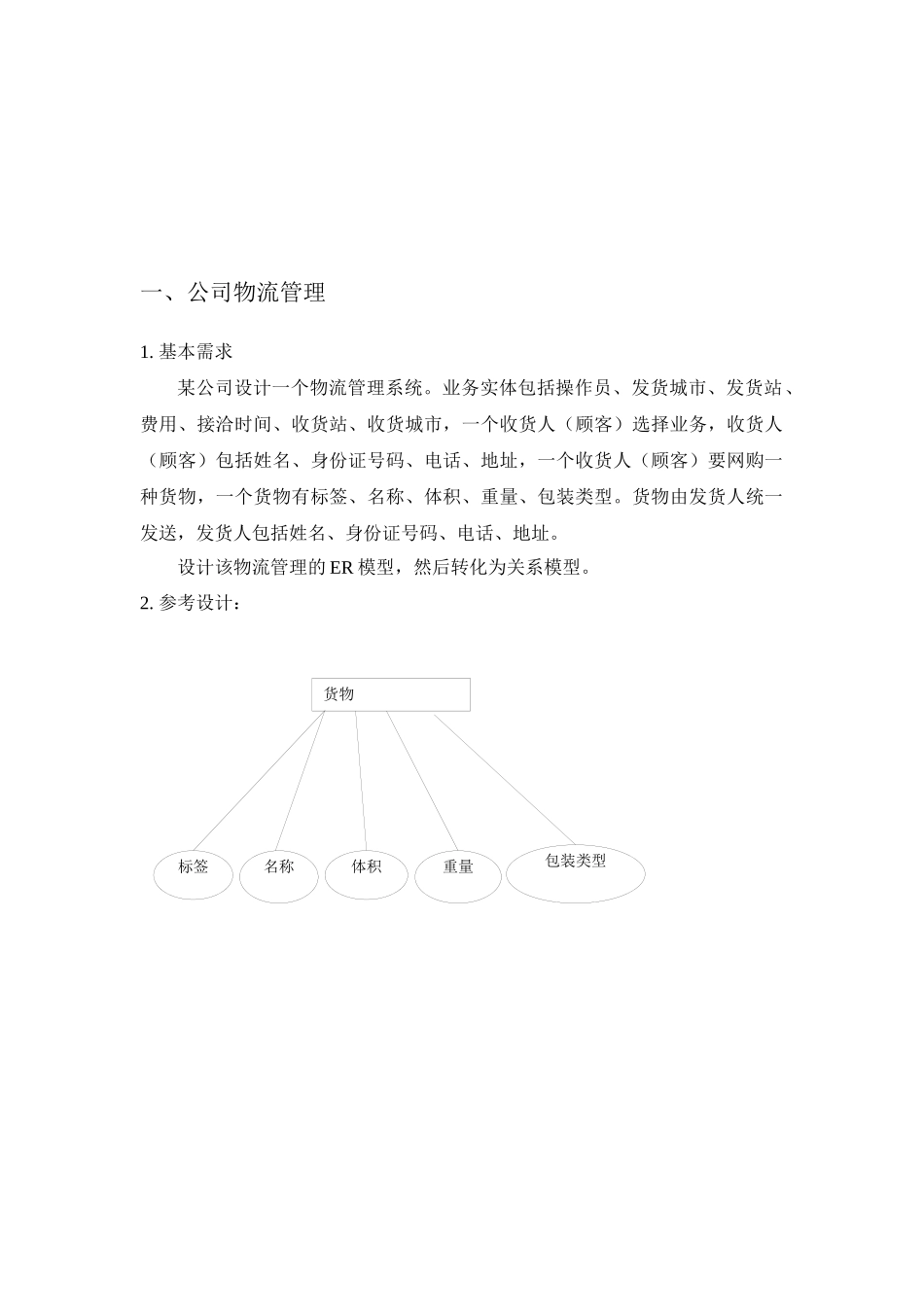 中小型公司物流管理系统 数据库设计_第2页