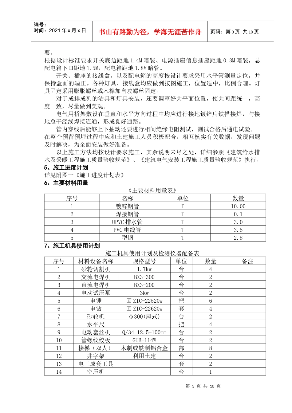 业园7#8#厂房水电安装施工组织设计方案_第3页