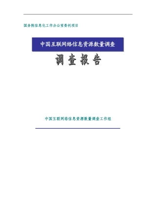 中国互联网络信息资源数量调查报告(doc 94页)