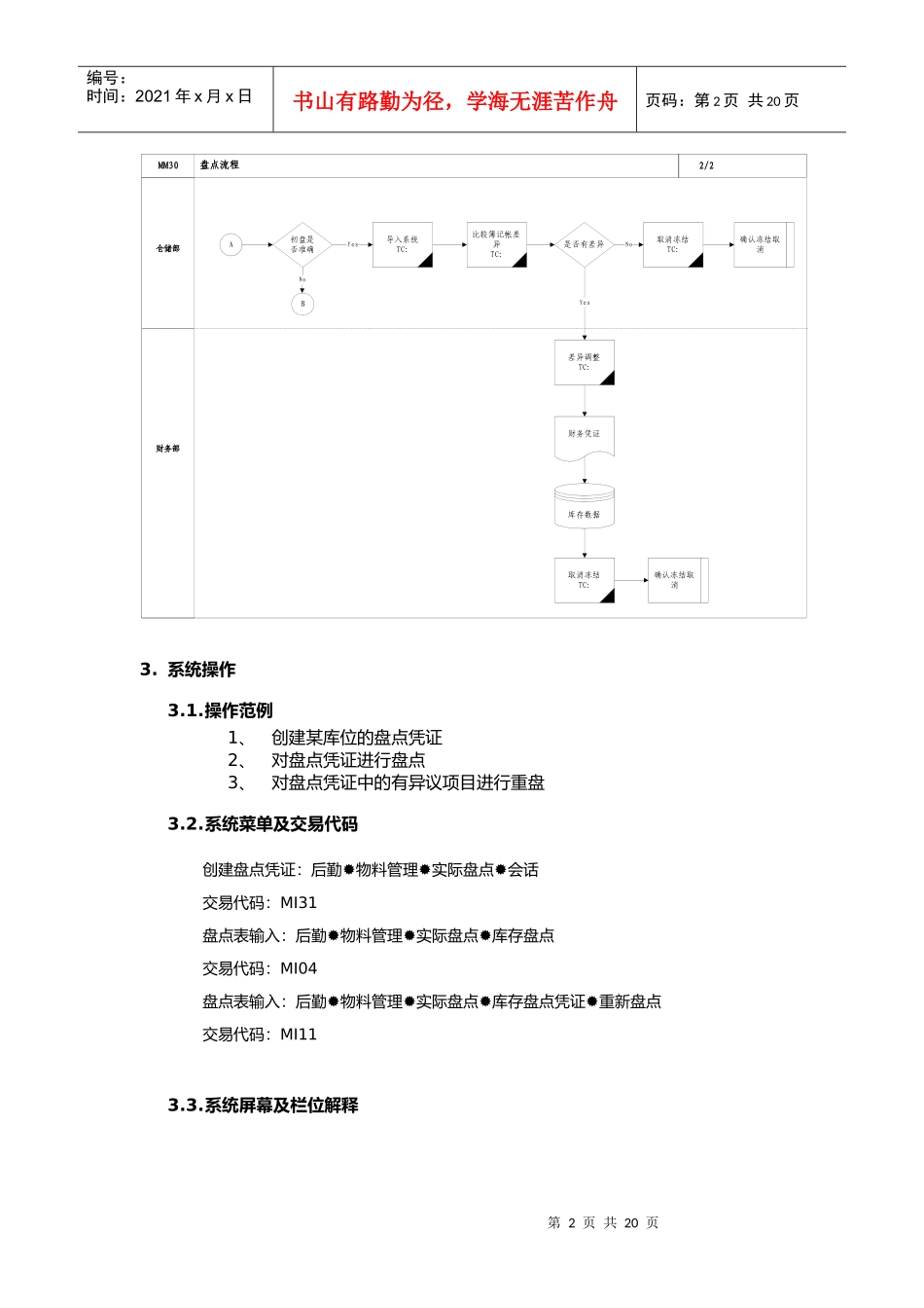 上海震旦家具有限公司SAP实施专案物料管理-盘点流程_第2页