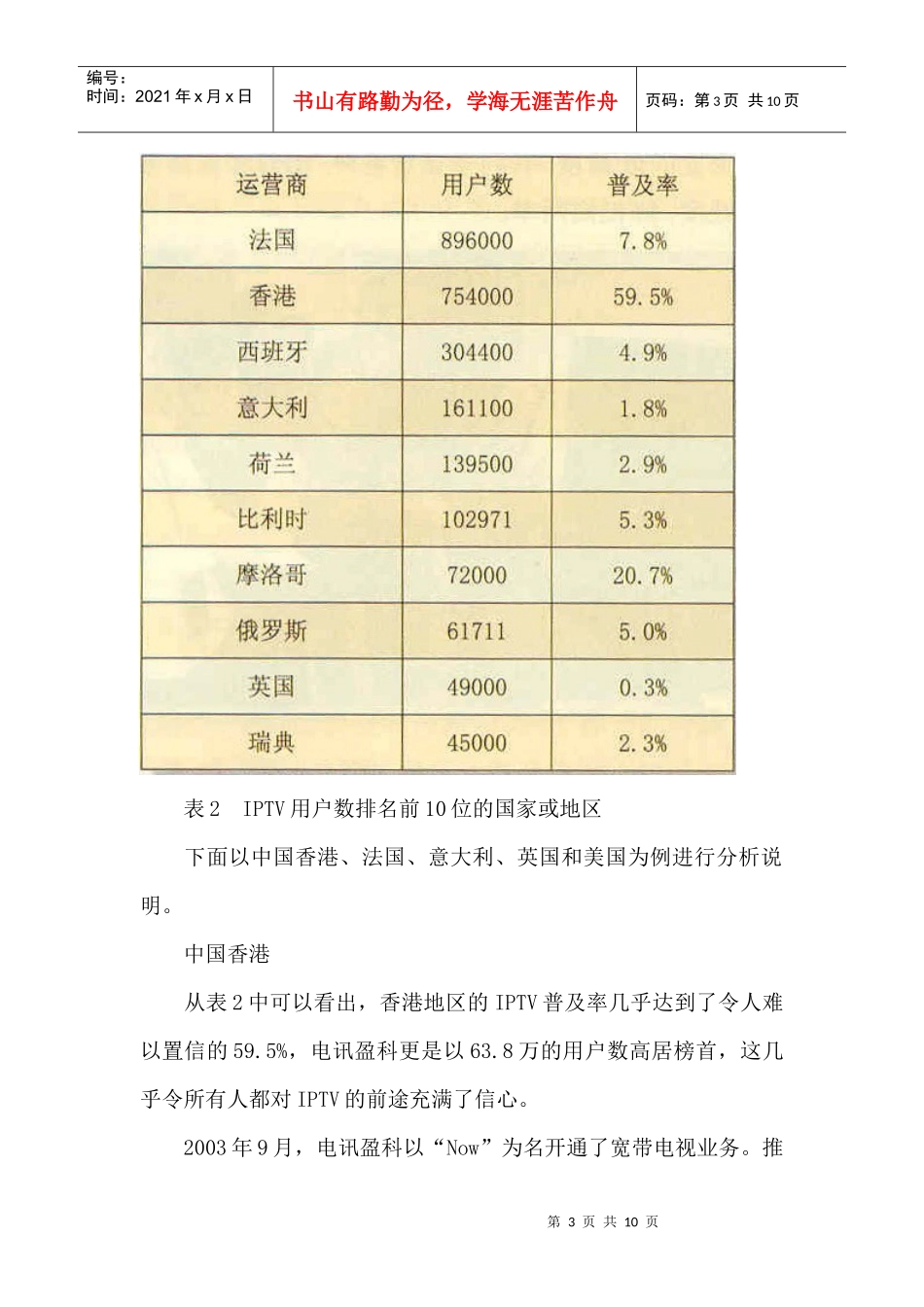 世界各国IPTV发展现状研究_第3页