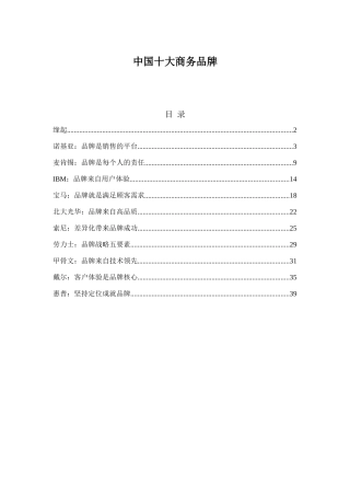 中国十大商务品牌（DOC 43页）
