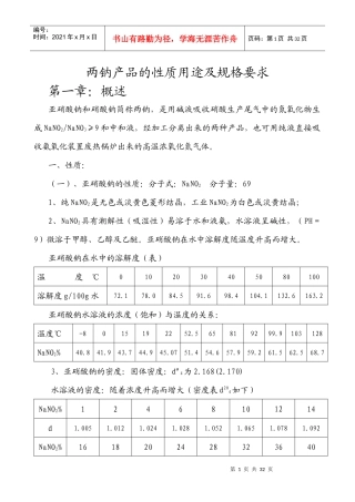 两钠产品的性质用途及规格要求