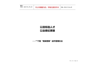 个险精准营销运作管理办法