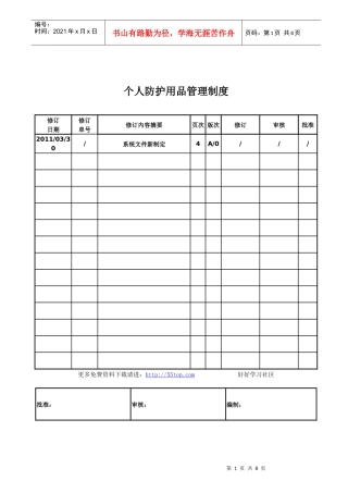 个人防护用品管理制度
