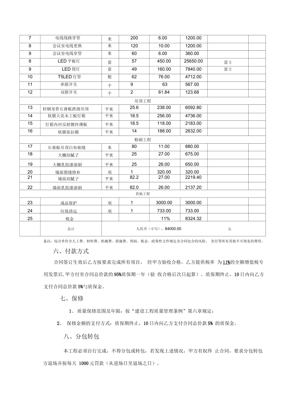 公司办公区域照明维修合同_第2页