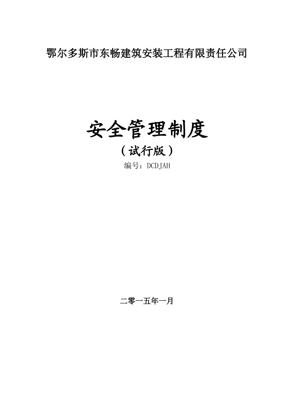 东畅安全管理制度试行版050103_第1页