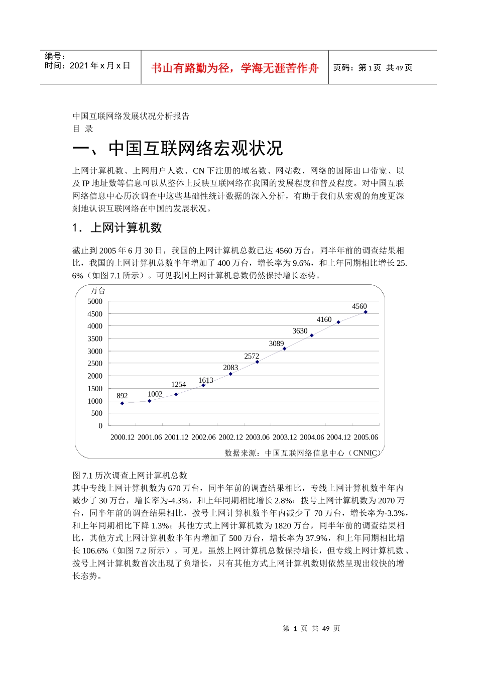 中国互联网络发展状况分析报告_第1页