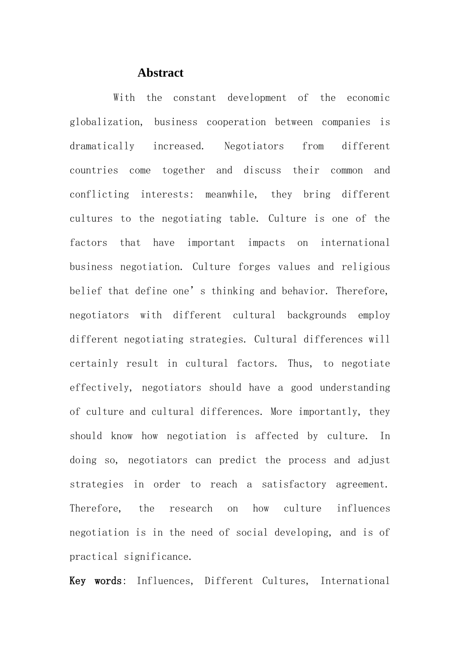 不同文化对商务谈判的影响英语论文_第3页