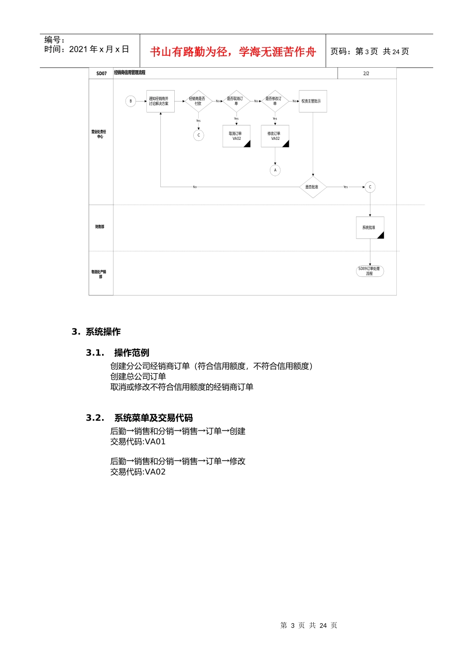 上海震旦家具有限公司SAP实施专案销售和分销-经销商信用管理流程_第3页