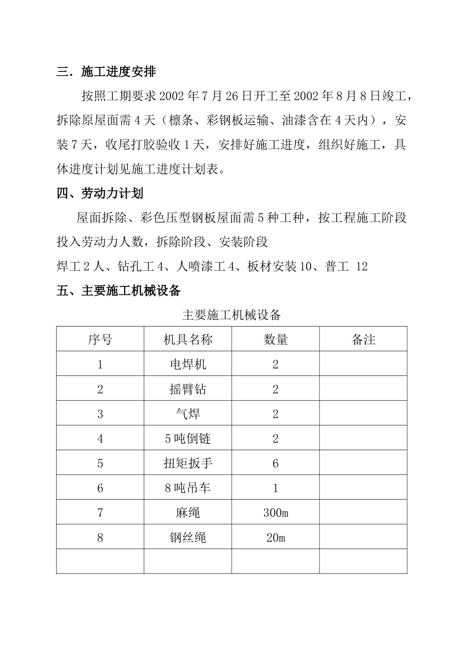 东风汽车公司休育馆屋面大修工程施工方案_第2页