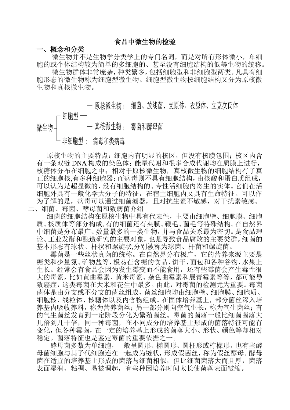 食品中微生物的检验知识点梳理汇总_第1页