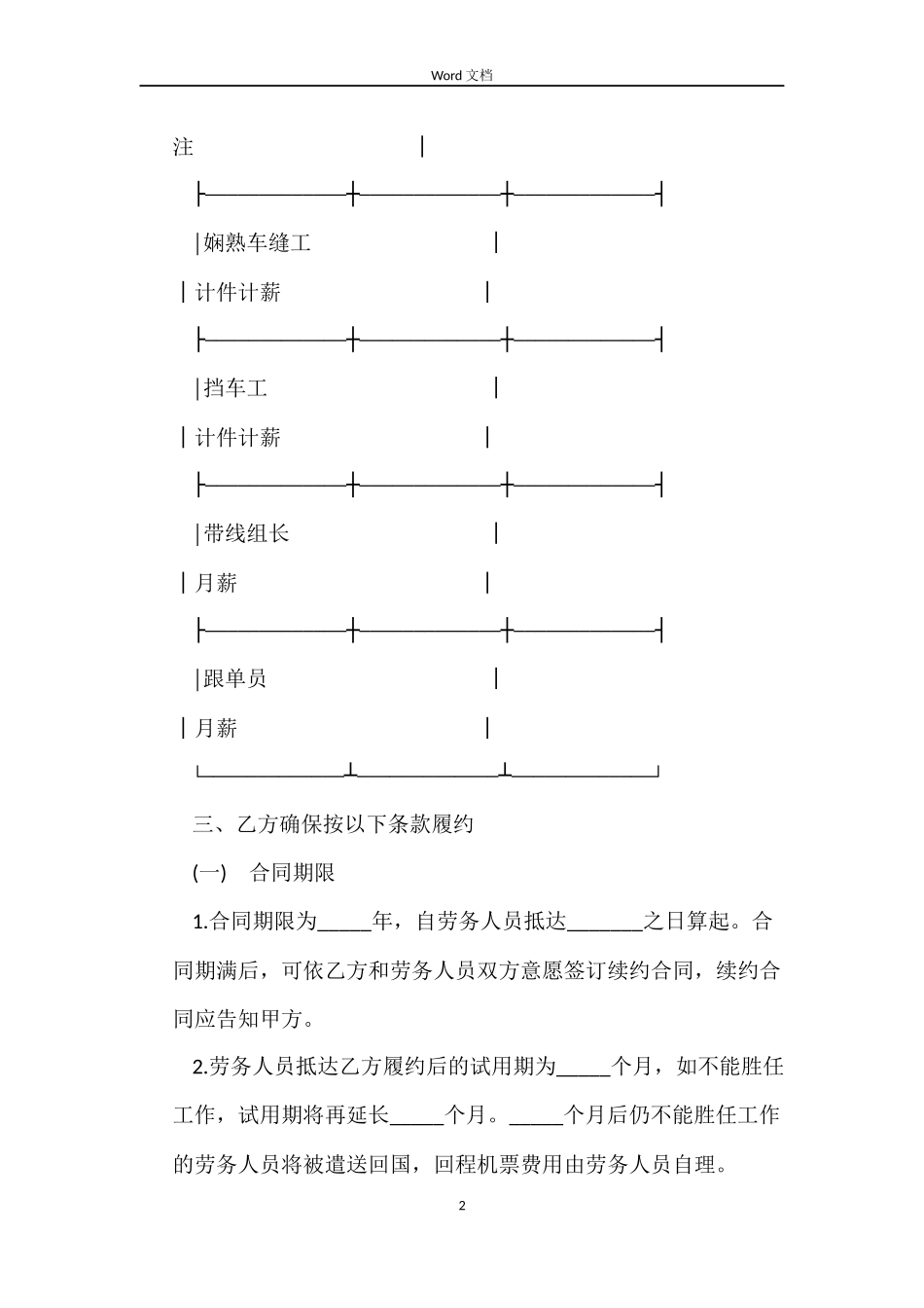 外派劳务合同范本_第2页