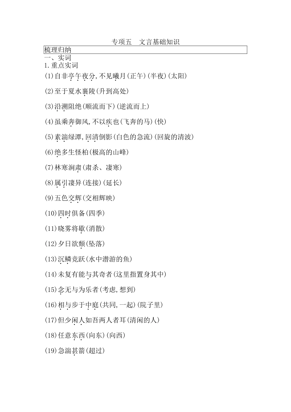专项测试题文言基础知识_第1页