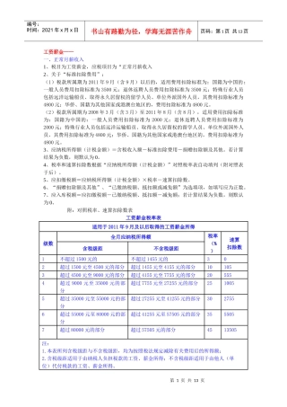 个人所得税的各种应税项目