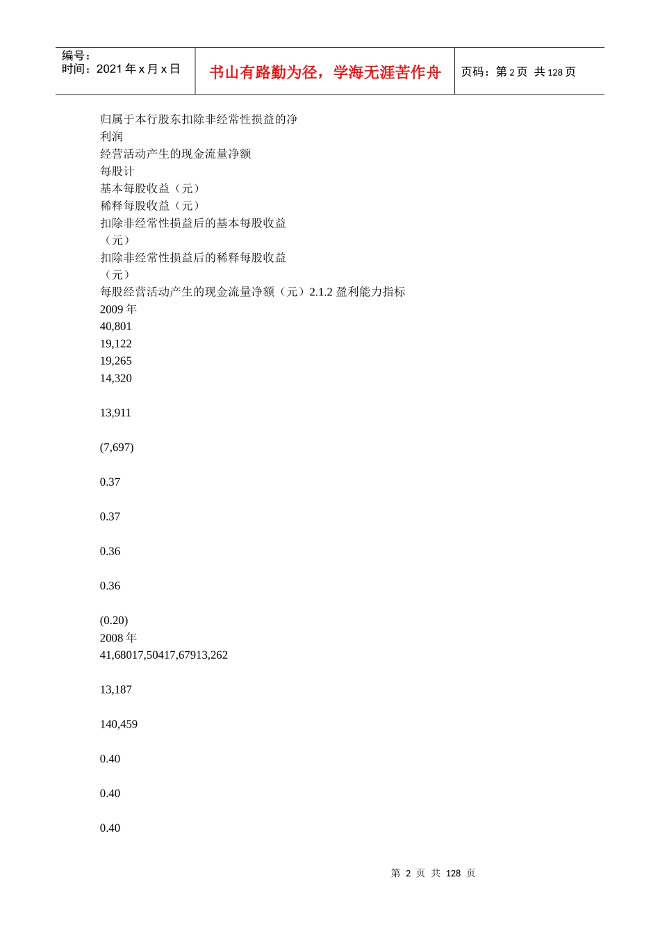 中信银行股份有限公司XXXX年度报告摘要_第2页