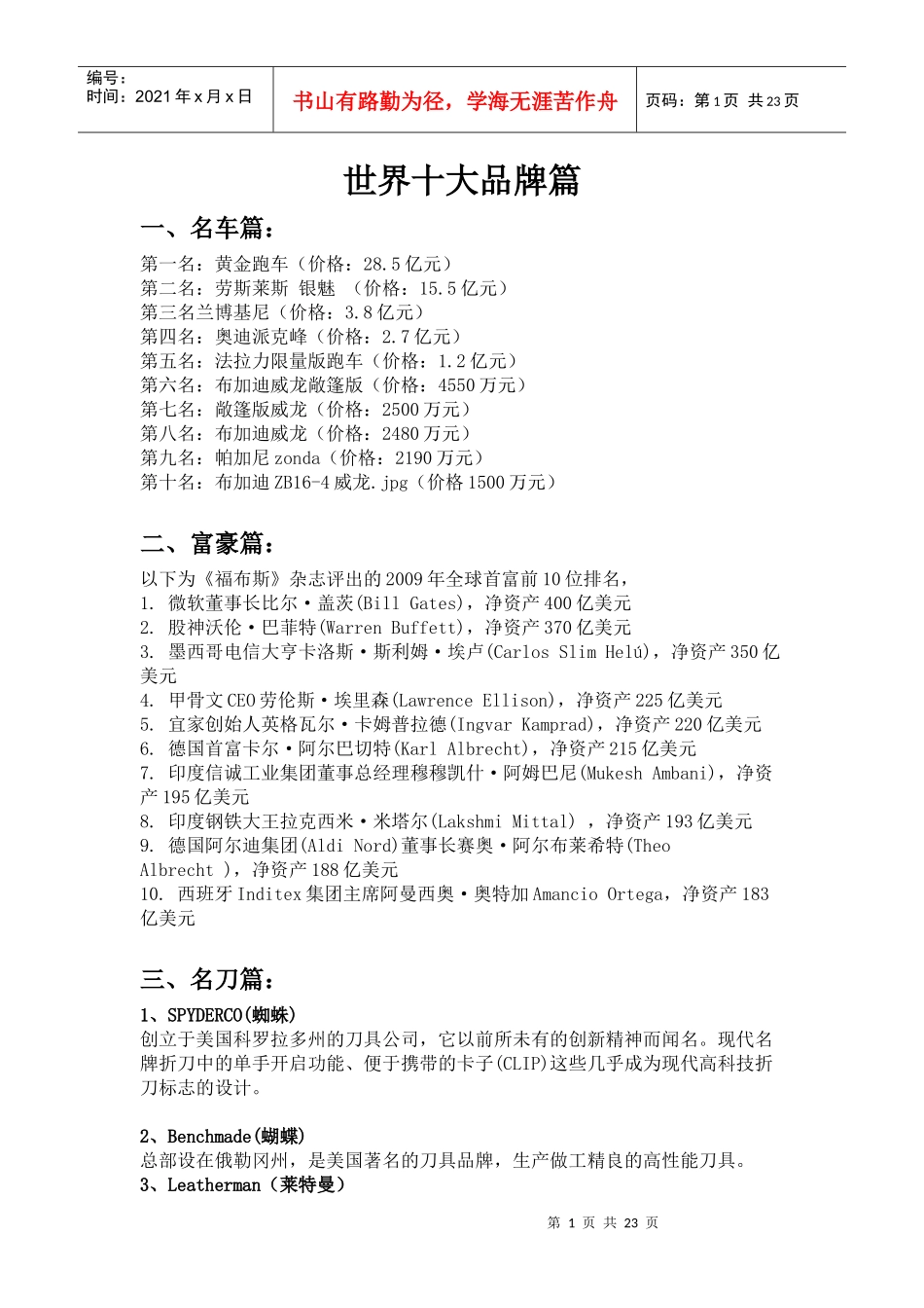 世界十大品牌篇_第1页